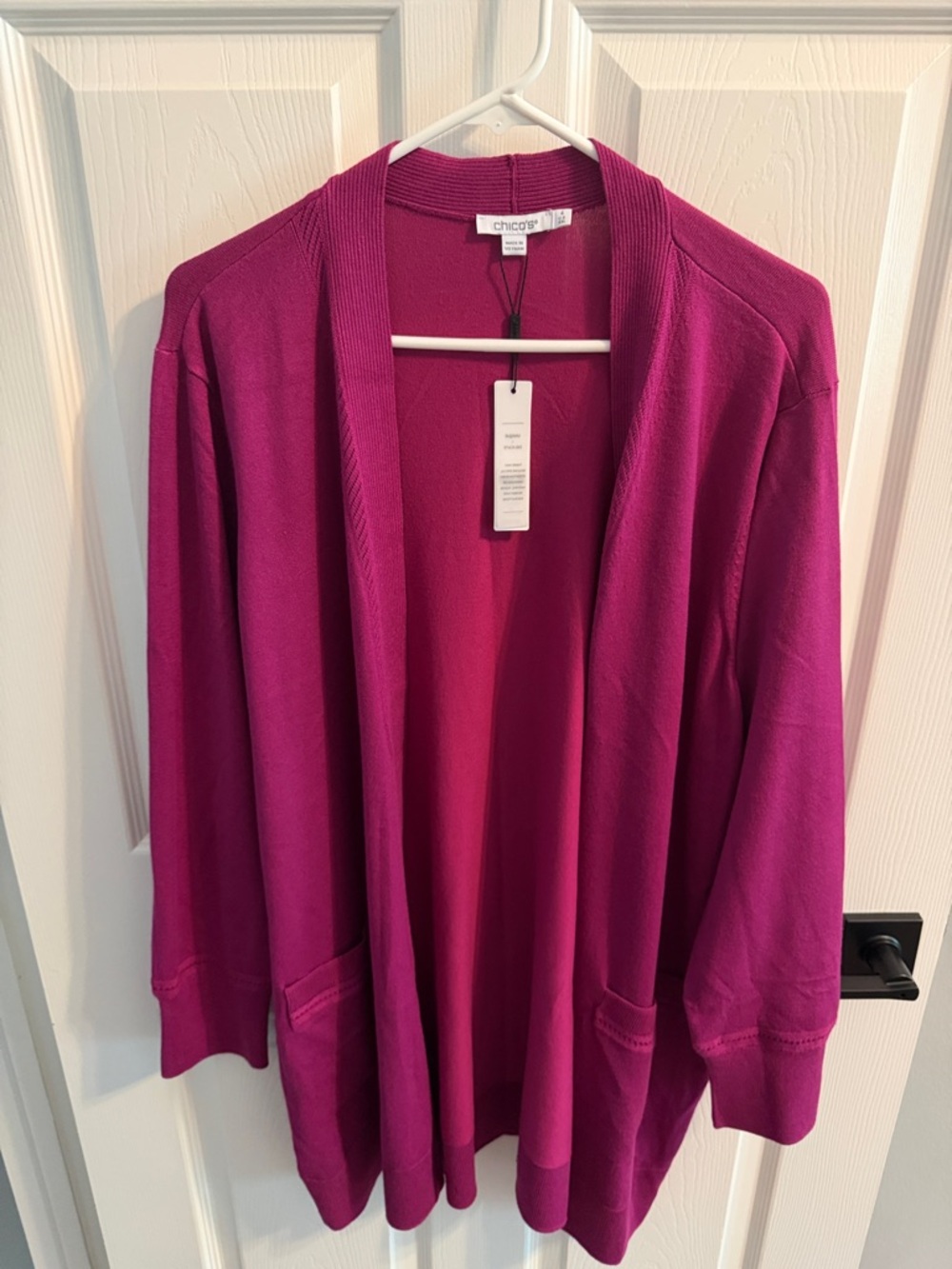 Chico's Open-Front Cardigan - Fuchsia/Magenta